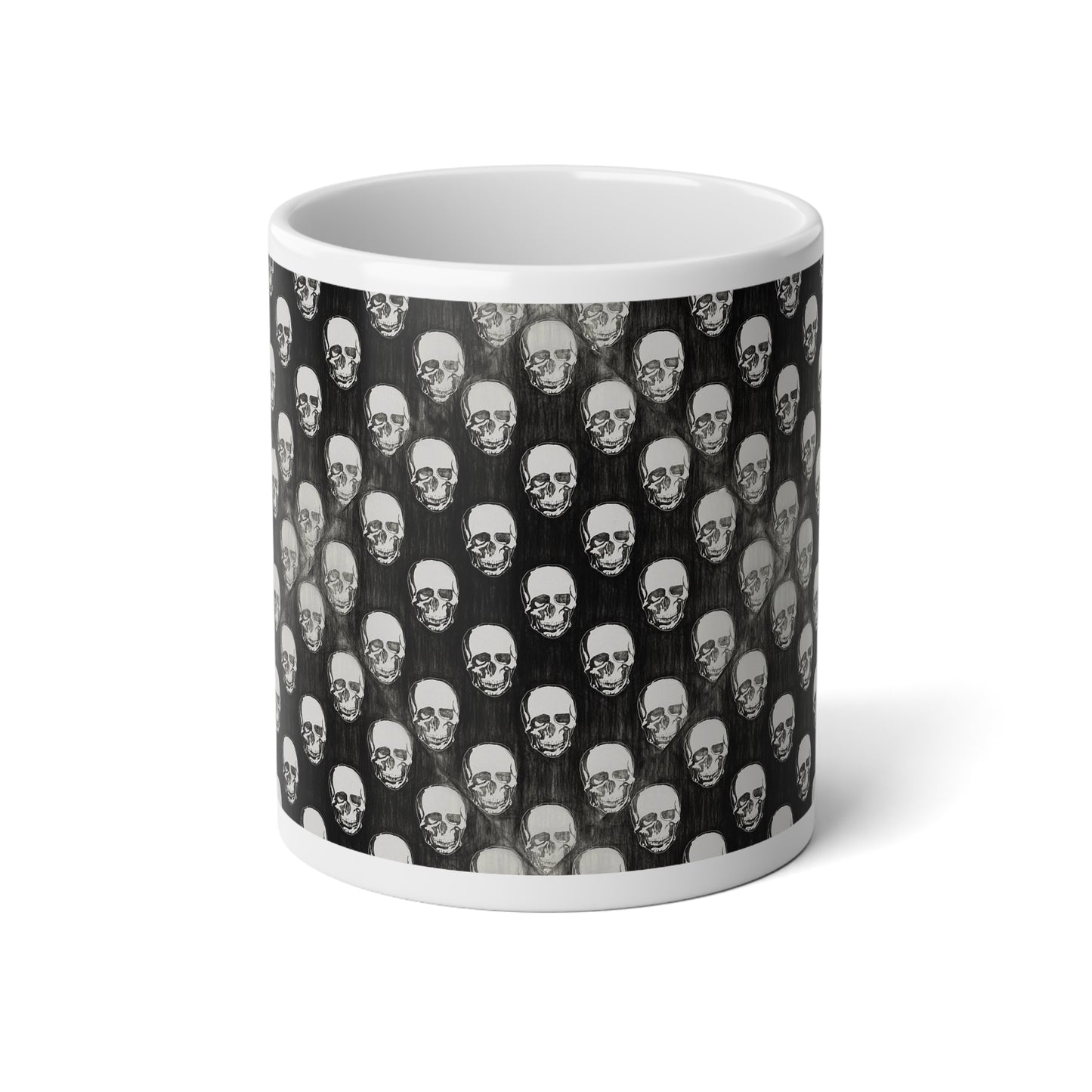 Gothic Skull Jumbo Mug | 20oz | Ideal for Coffee Lovers, Halloween Decor, Dark Aesthetic, Gift for Skulls and Bones Fans