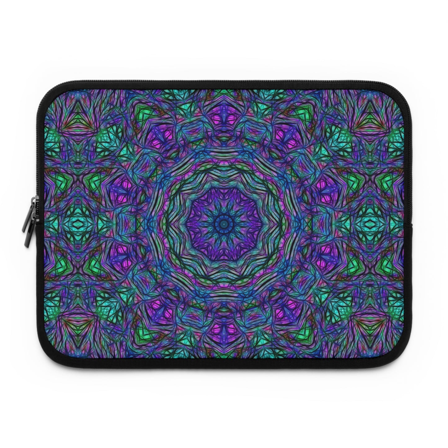 Blue Green Purple Kaleidoscope Laptop Sleeve