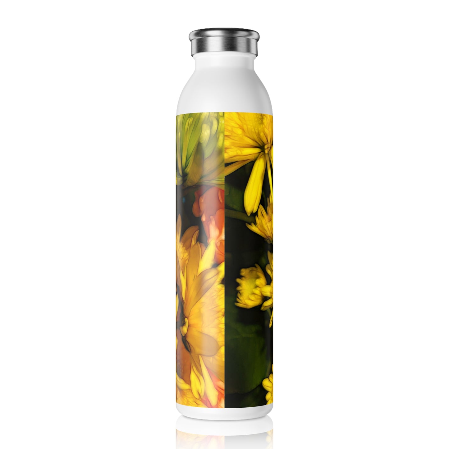 June Flowers 5 Slim Water Bottle, Stylish Hydration, Perfect for Gym, Gift for Nature Lovers, BPA-Free Water Flask