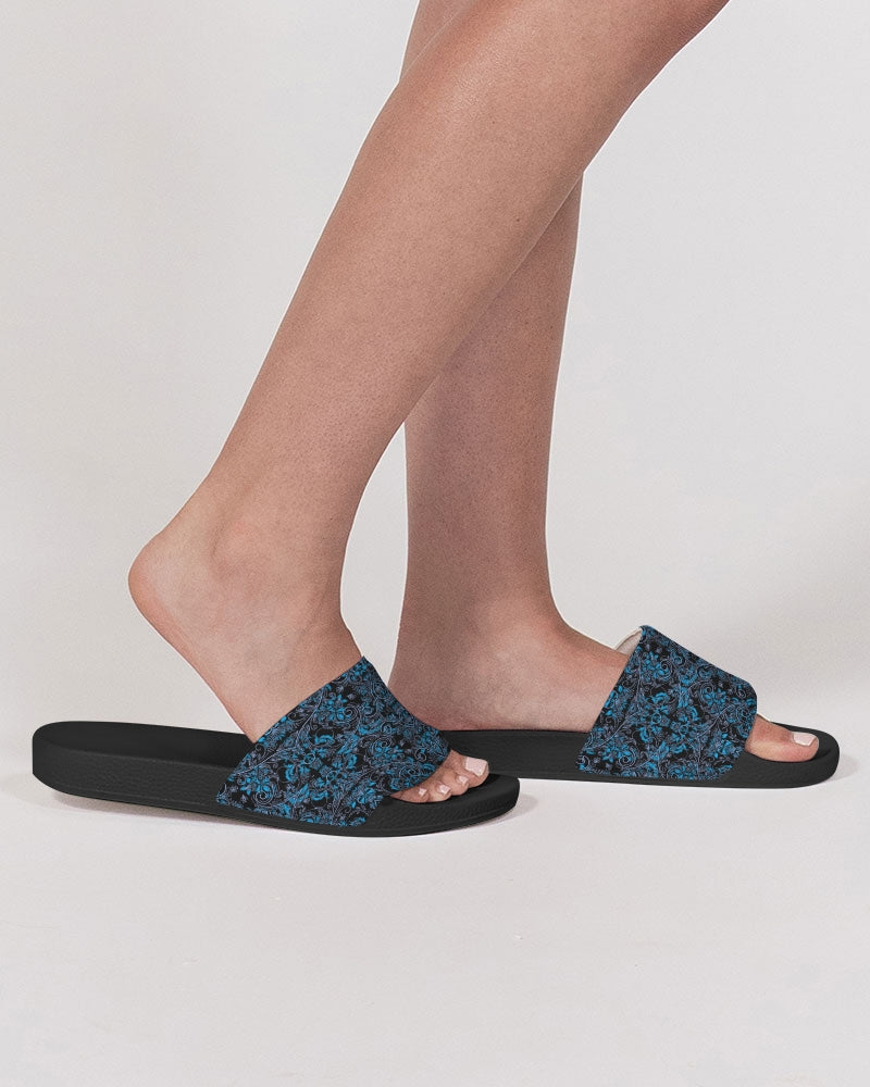 Blue Vines and Lace Women's Slide Sandal