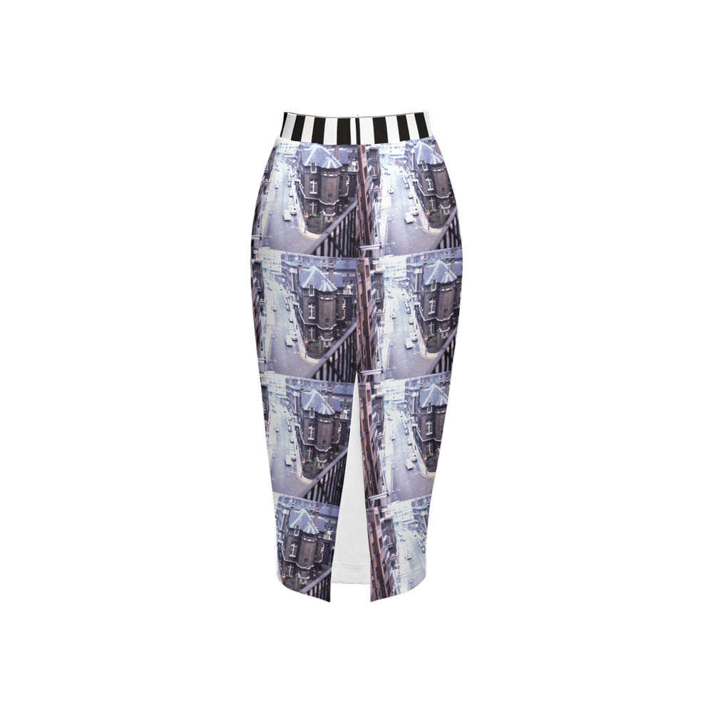 Europe 1967 No 6 Women's Back Split Pencil Skirt-Heavy Knit