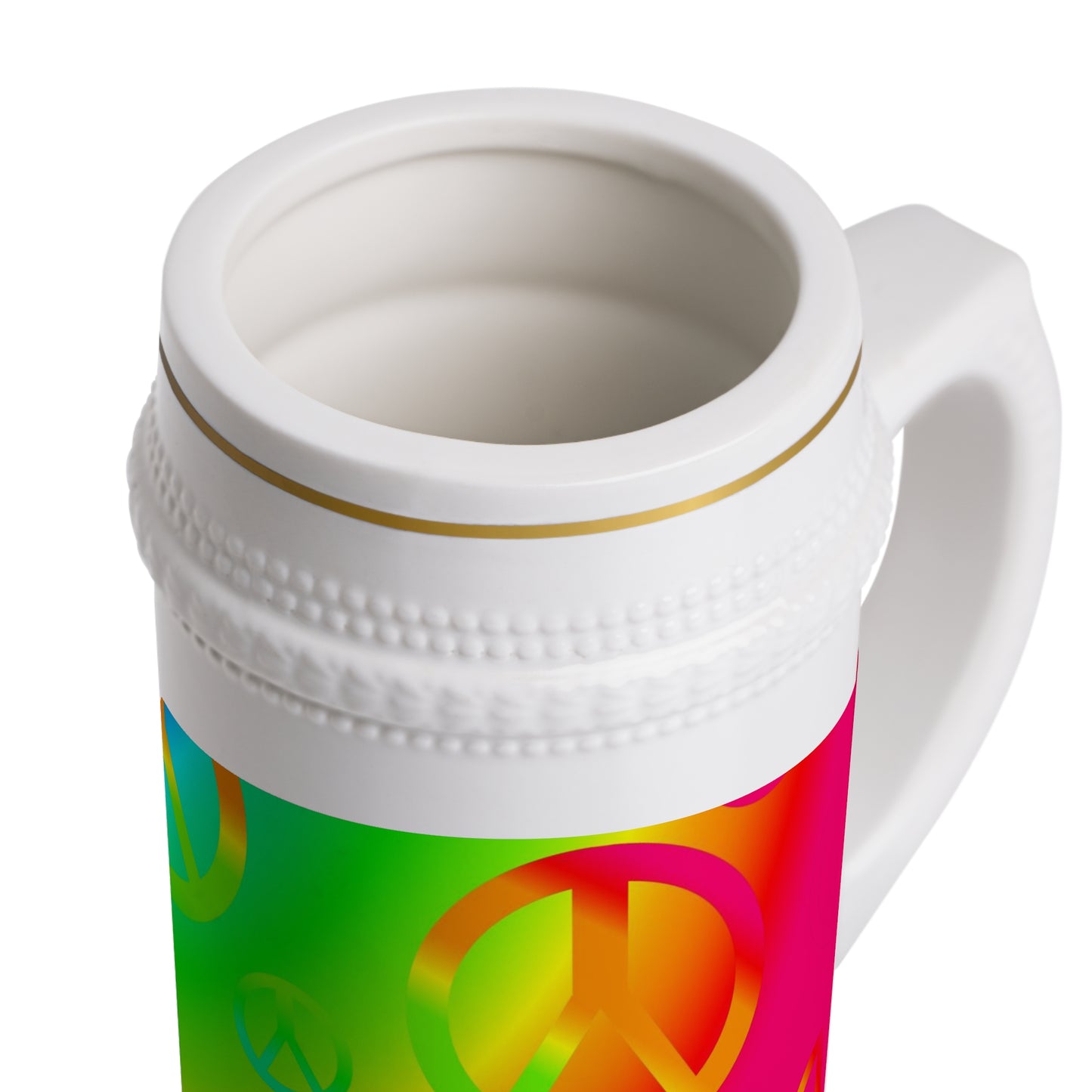 Rainbow Peace Signs Beer Stein Mug