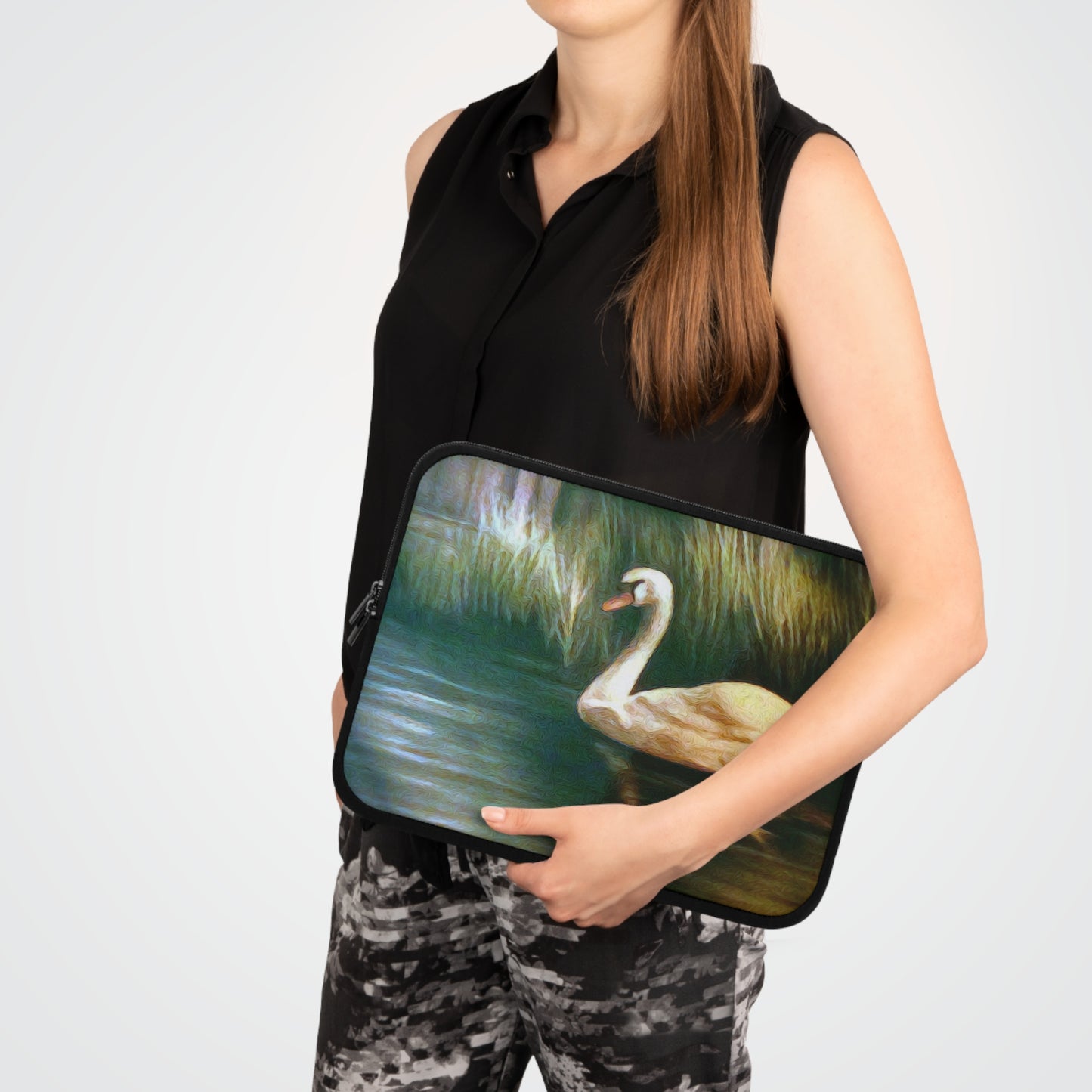 Swan Painting Laptop Sleeve