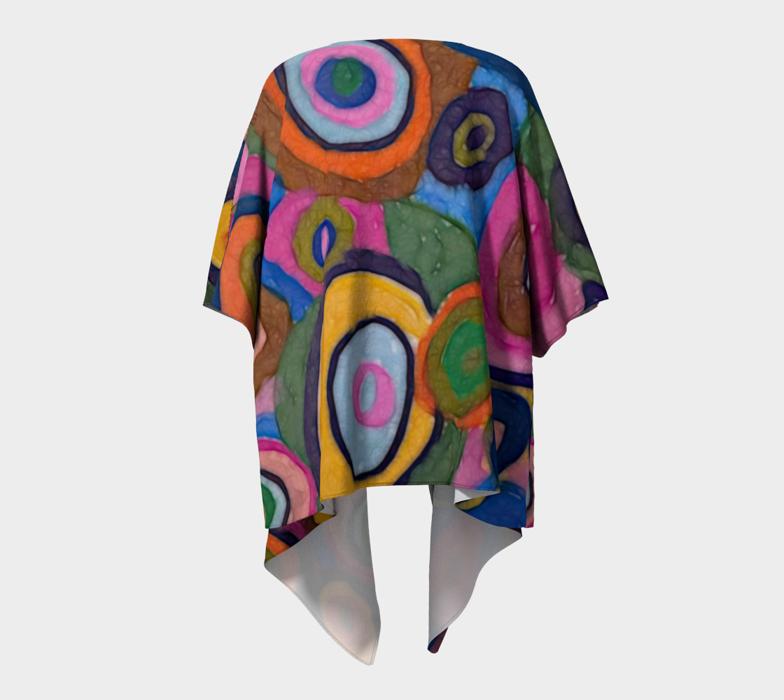 Warm Autumn Bubbles Draped Kimono