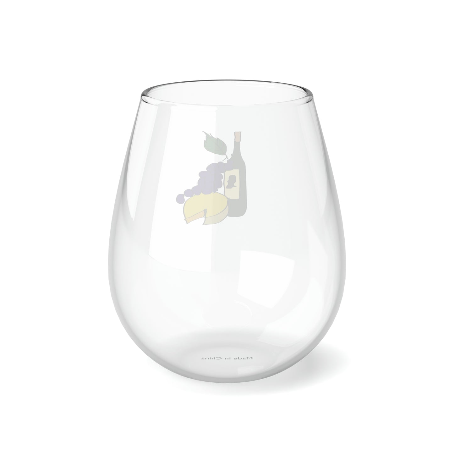Wine and Cheese Stemless Wine Glass, 11.75oz