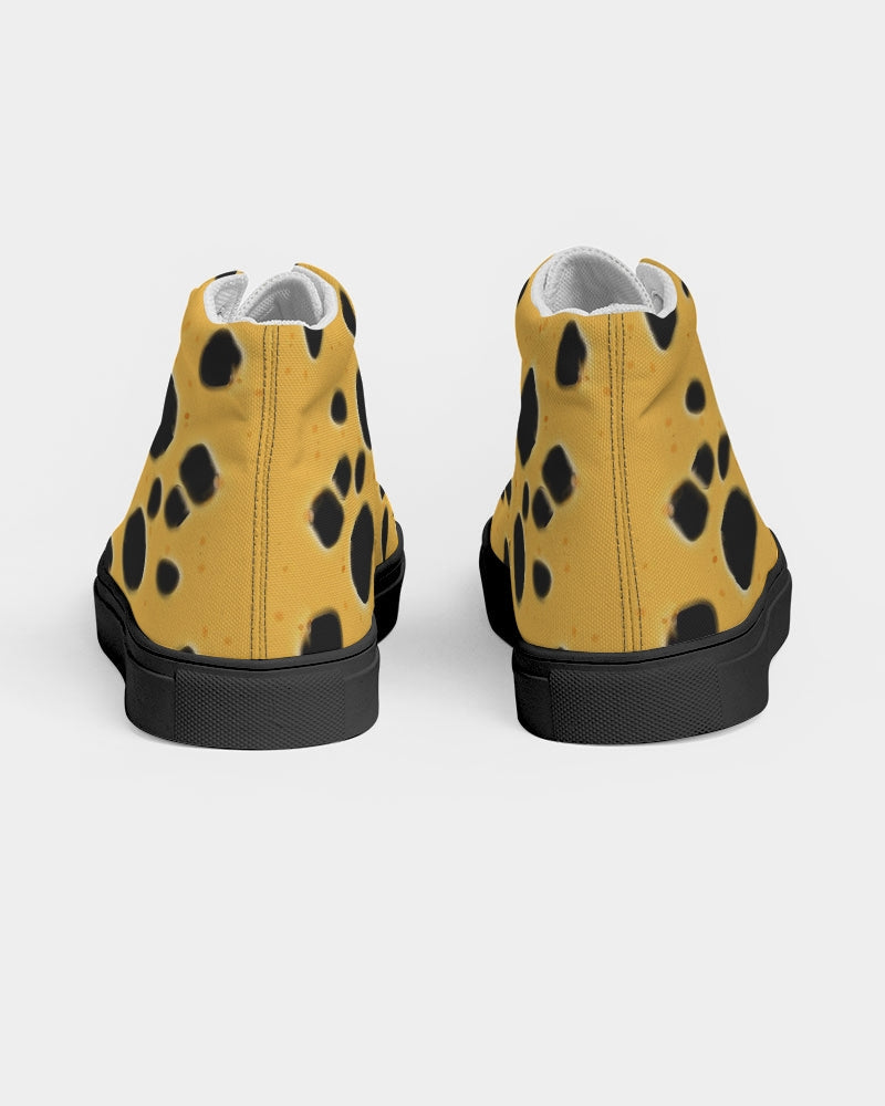 Cheese Women's Hightop Canvas Shoe - Black