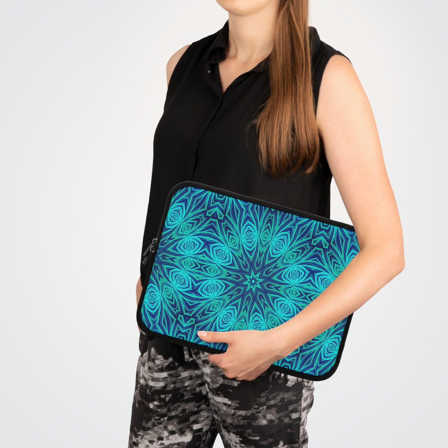 Blue Ice Kaleidoscope Laptop Sleeve