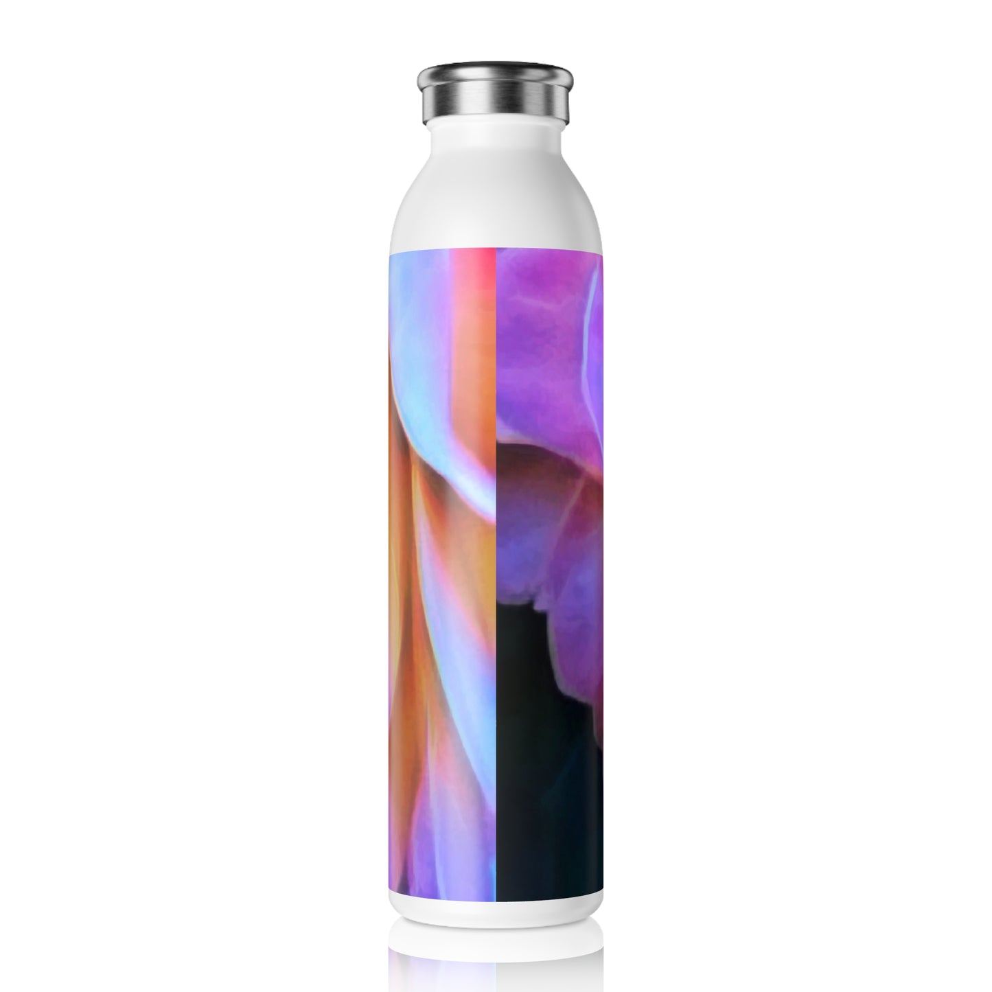 Large Pink Flower Drooping Floral Slim Water Bottle | Eco-Friendly Gift, Fitness Hydration, Travel Accessory, Daily Use, Nature Lover's Bottle
