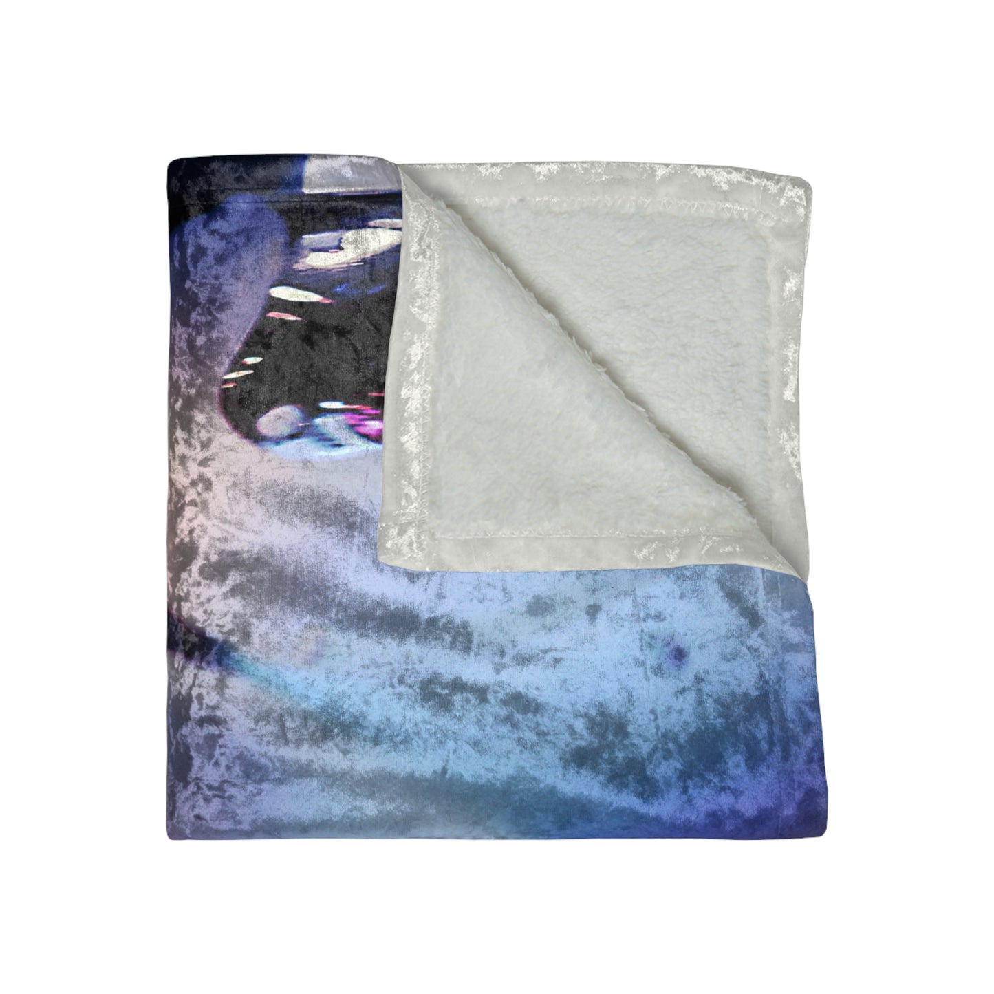 Blue Ice Oranment Crushed Velvet Blanket