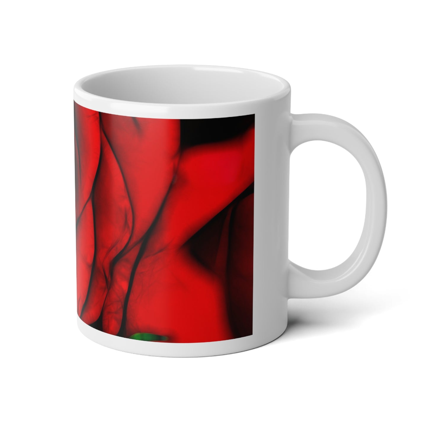 Reddest Rose Jumbo Mug, 20oz | Coffee Lover Gift, Floral Mug, Tea Time, Valentine's Day, Home Decor, Rose Print