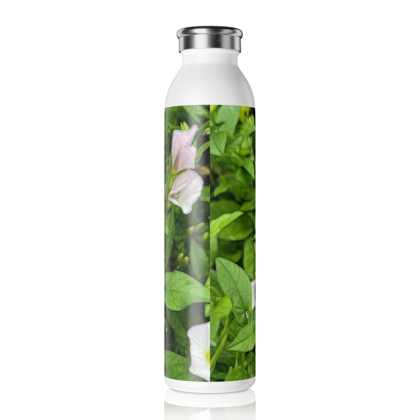 Morning Glories Slim Water Bottle, Eco-Friendly Hydration, Gardening Gift, Reusable Drinkware, Spring Accessories, Nature Lover's Gift
