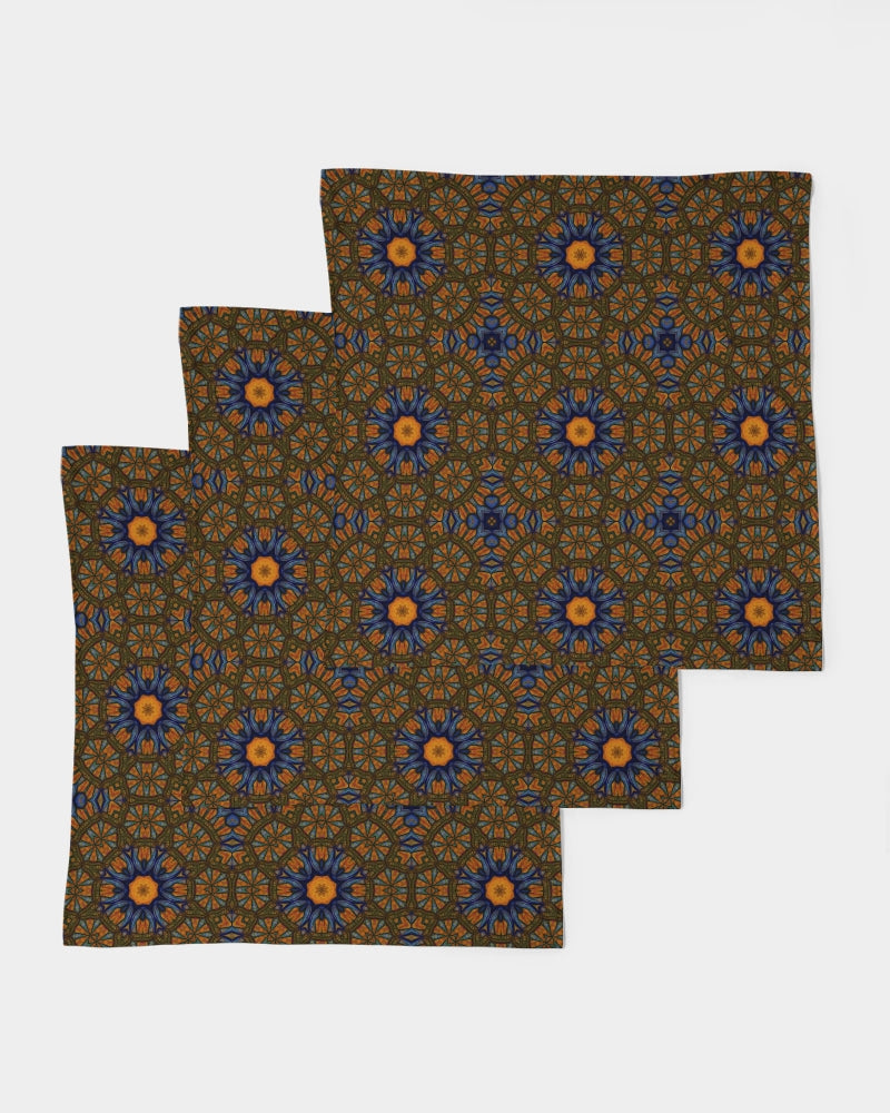 Blue and Yellow Sketch Kaleidoscope Bandana Set