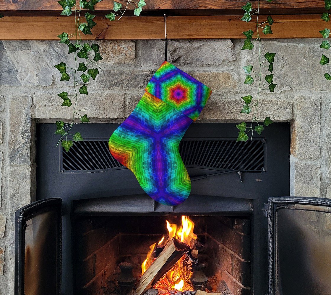 Colorful Hexagons Christmas Stocking