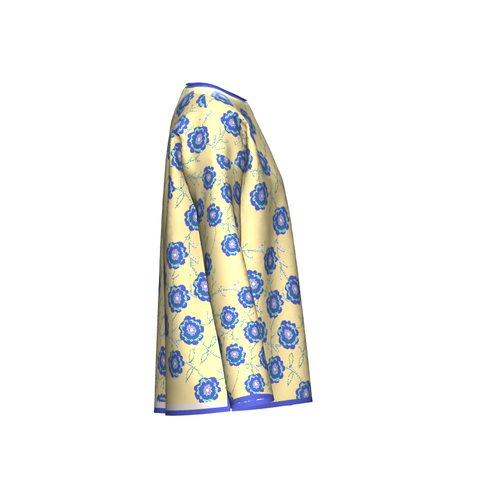 Blue Flowers On Yellow Sweater