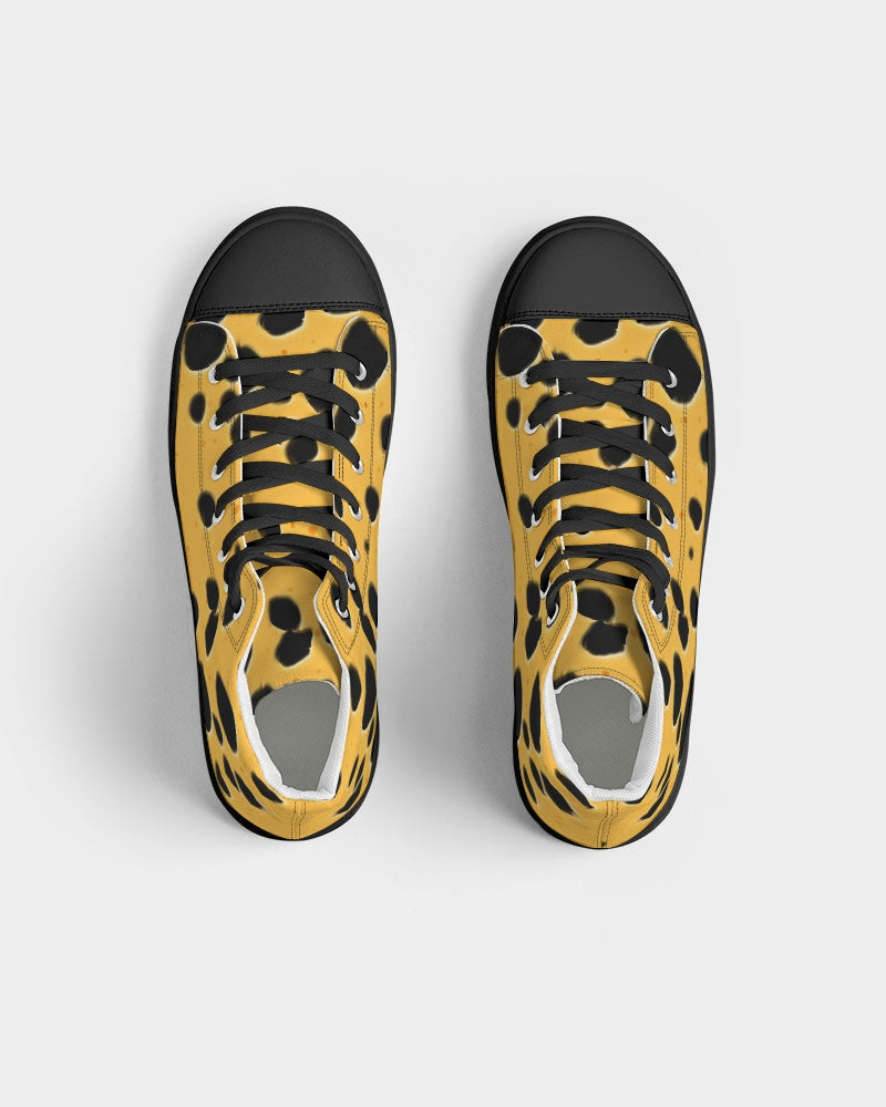 Cheese Women's Hightop Canvas Shoe - Black