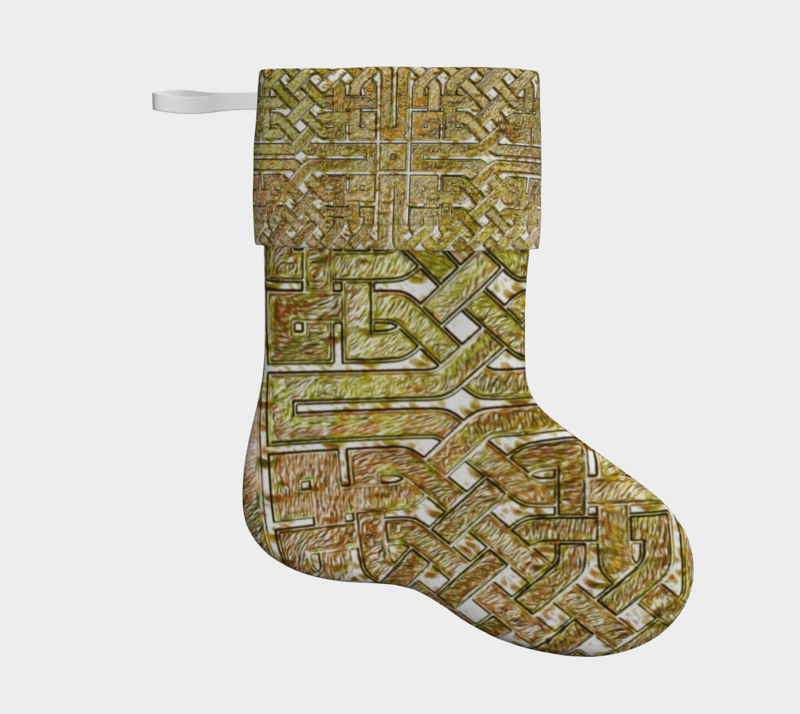 Gold Celtic Knot Christmas Stocking
