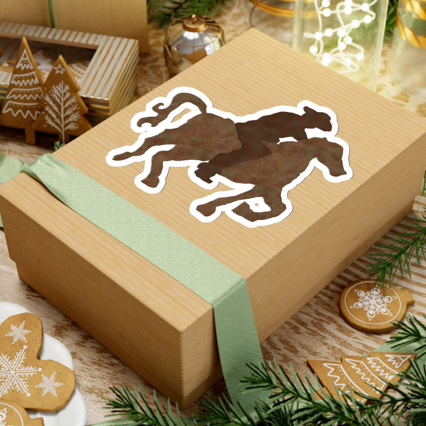 Cowboy on a Horse Kiss-Cut Stickers