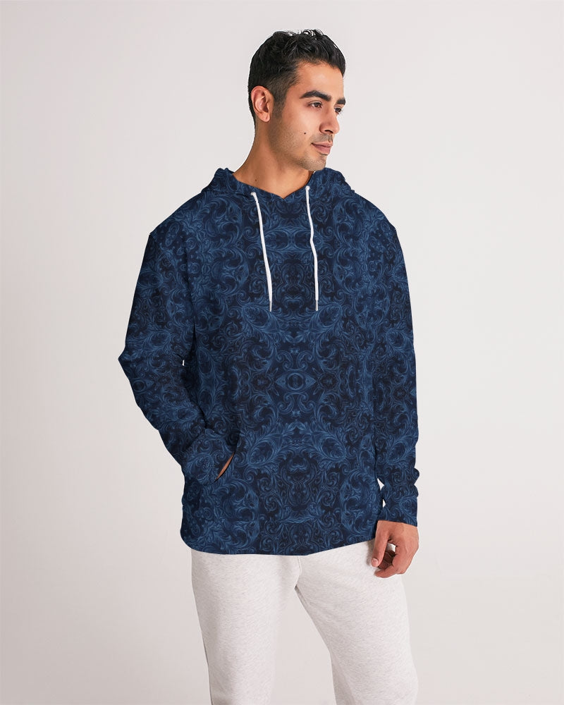 Blue Faux Velvet Kaleidoscope Men's All-Over Print Hoodie