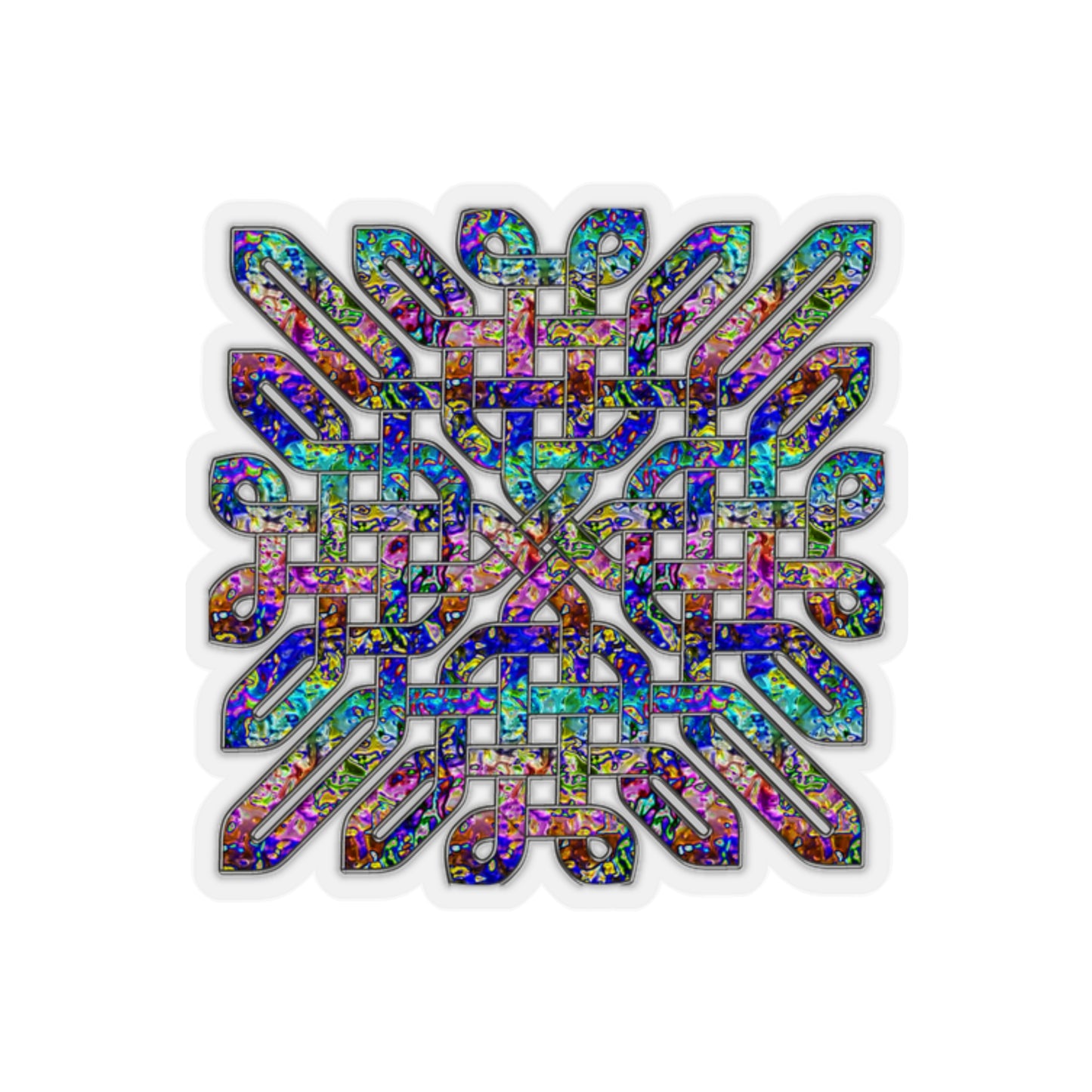 Dichroic Celtic Knot Kiss-Cut Stickers