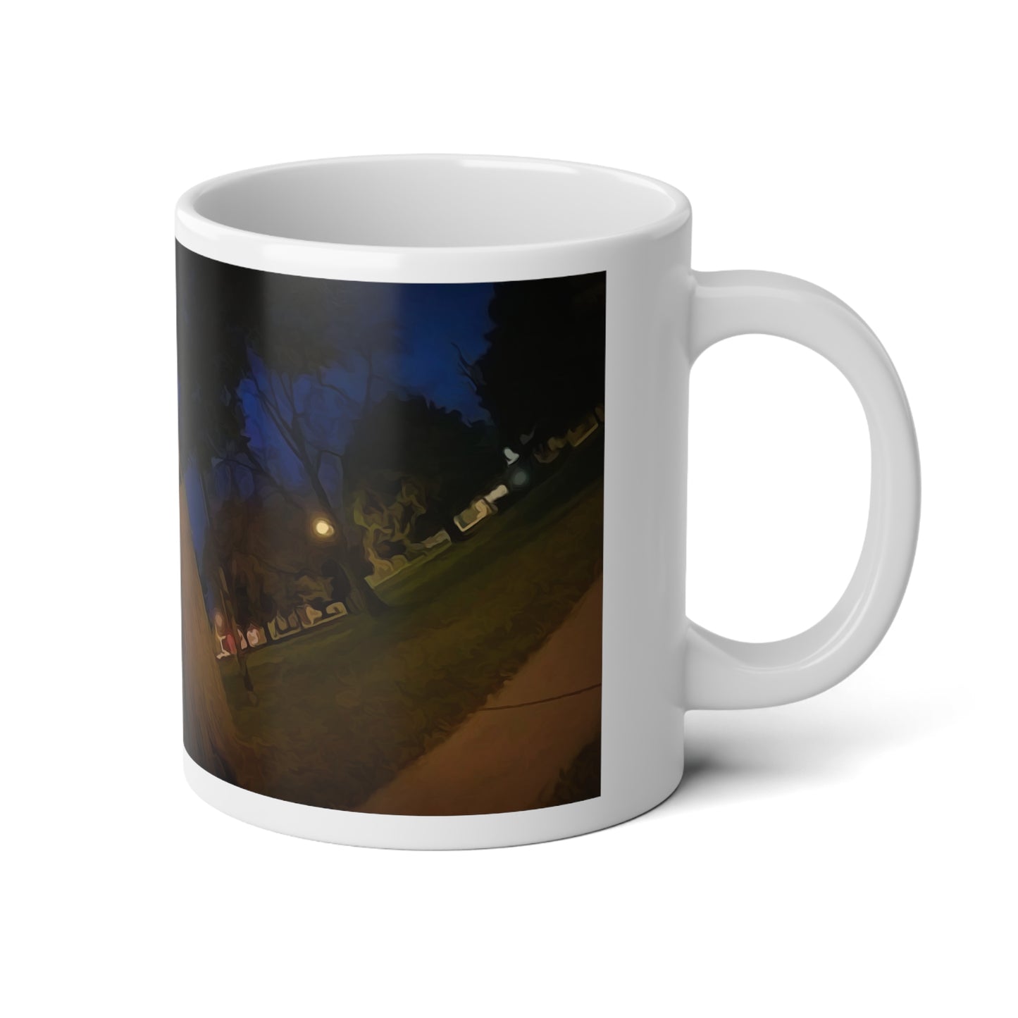 Night at The Library Jumbo Mug, 20oz | Cozy Coffee Cup for Relaxing Evenings, Gift for Nature Lovers, Home Décor Idea, Coffee Lovers