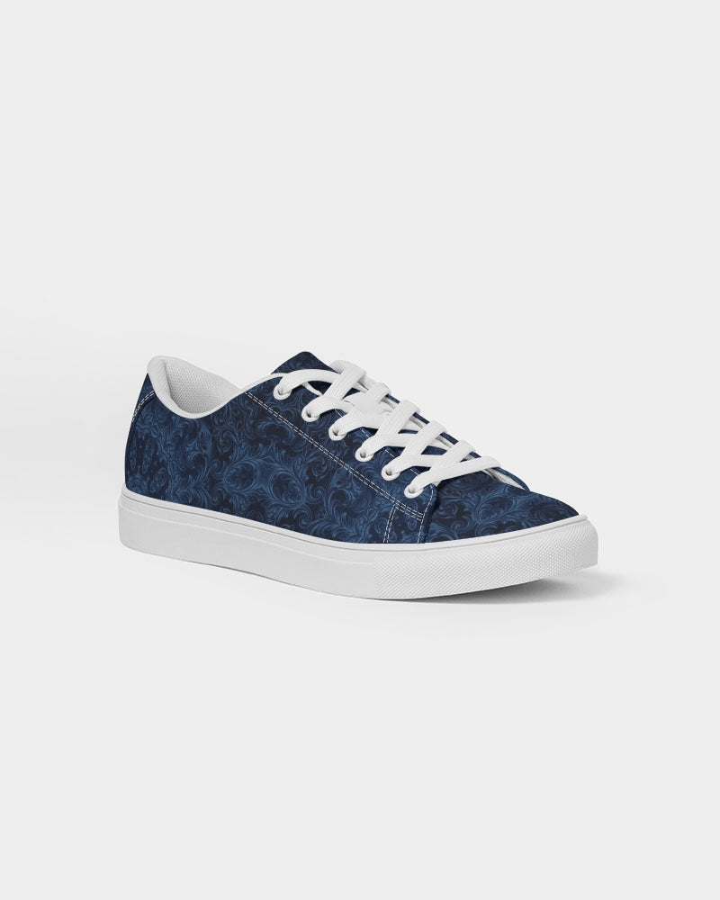Blue Faux Velvet Kaleidoscope Women's Faux-Leather Sneaker