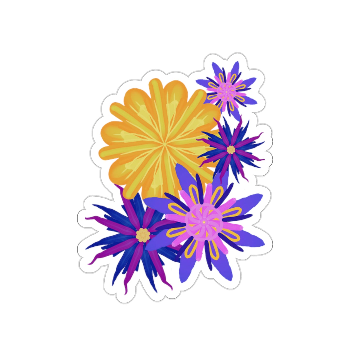 Fanciful Flowers Kiss-Cut Stickers
