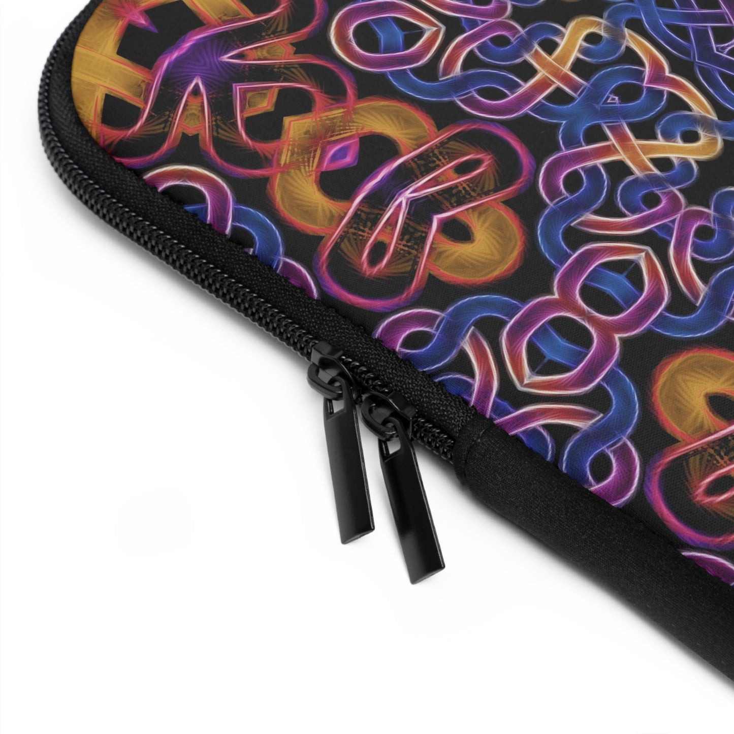 Blue Gold Celtic Kaleidoscope Laptop Sleeve