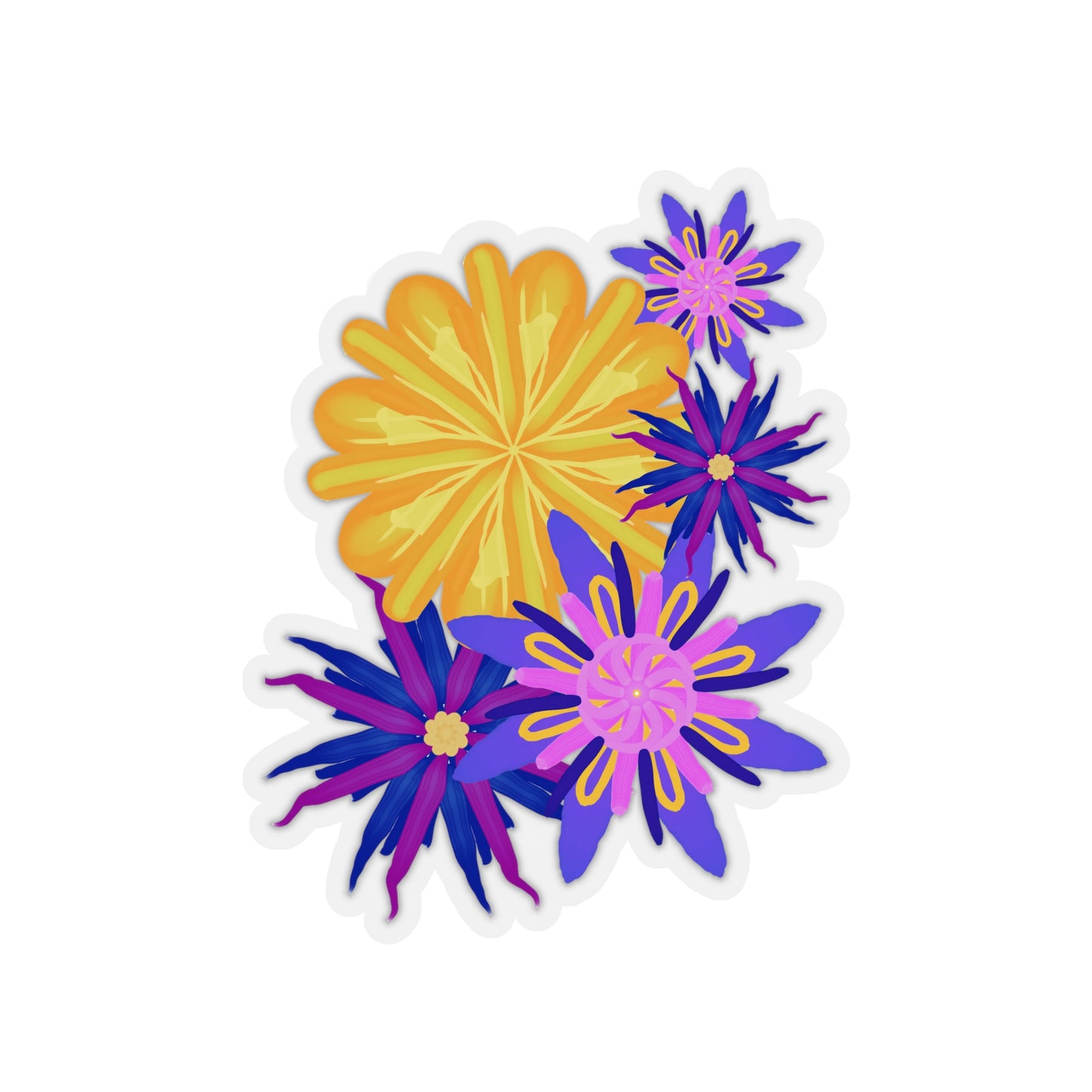 Fanciful Flowers Kiss-Cut Stickers