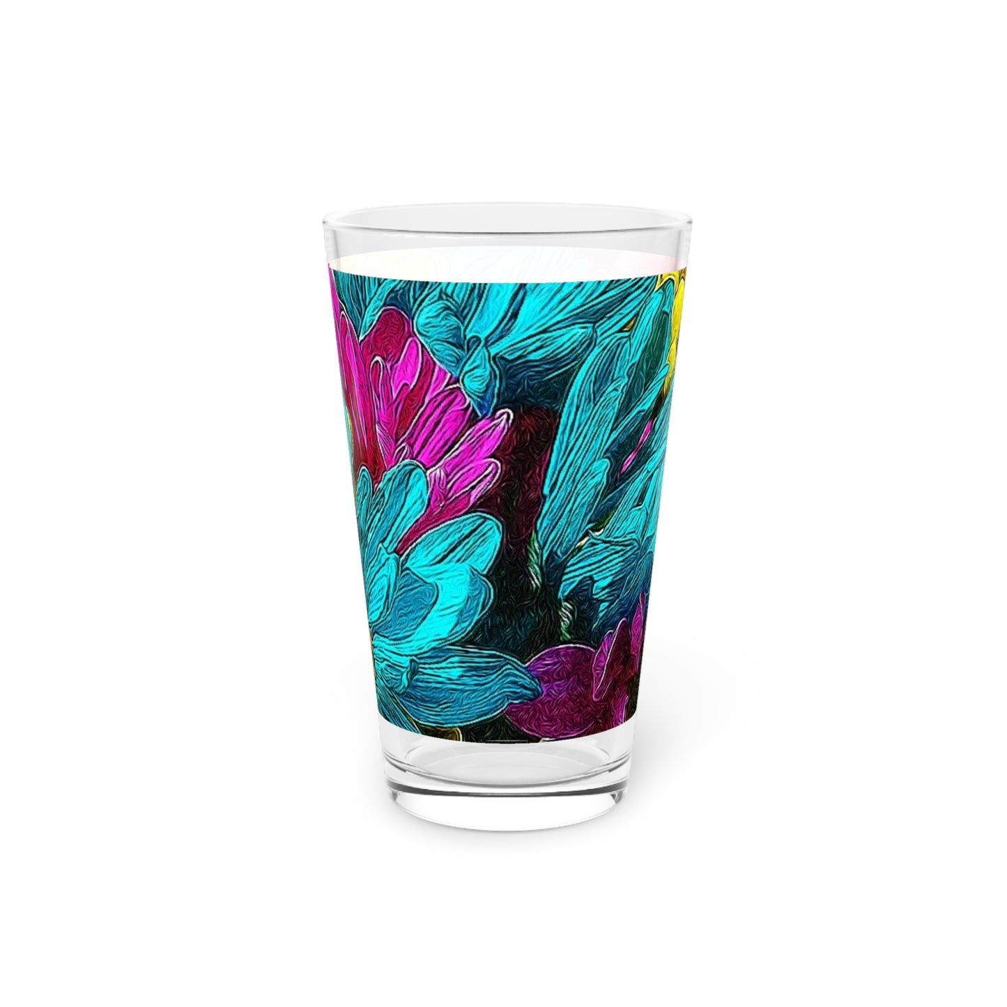 Colorful Daisies Pint Glass, 16oz