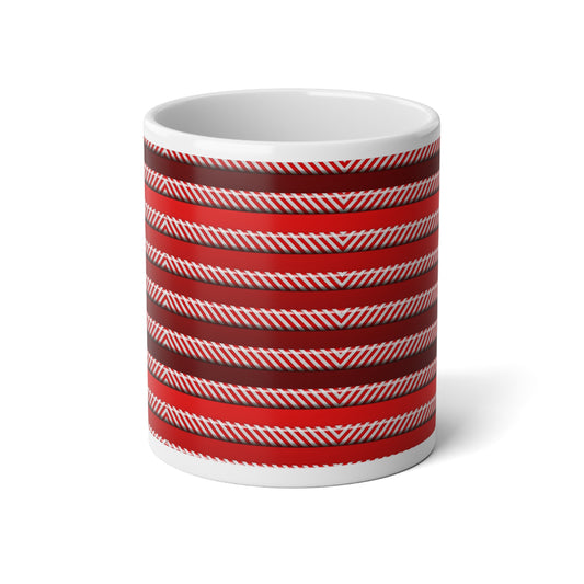 Peppermint Stripe 20oz Jumbo Mug — Cozy Holiday Coffee Cup