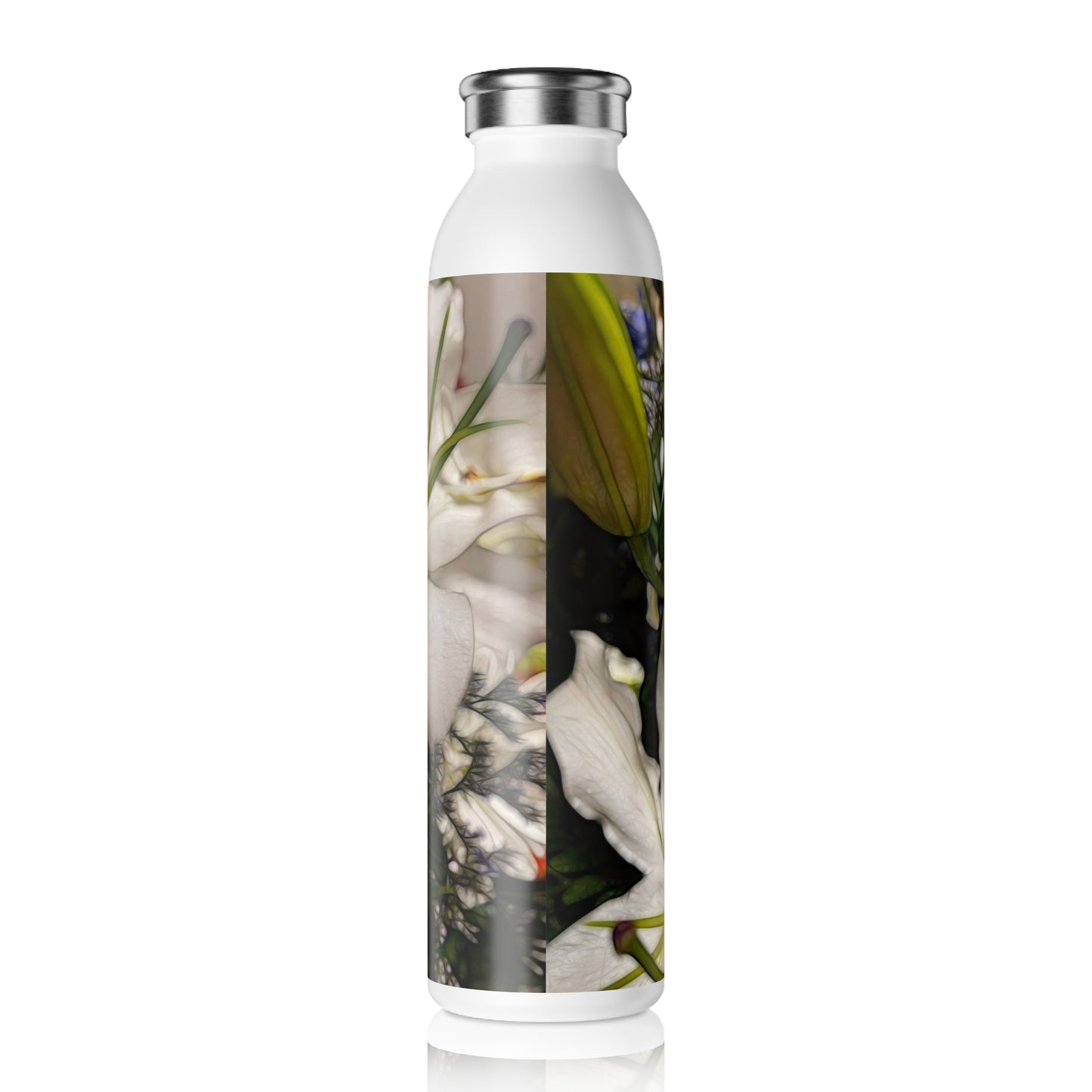 November Flowers 6 Slim Water Bottle, Eco-Friendly Hydration, Gift for Her, Workout and Travel Companion, Stylish Water Bottle
