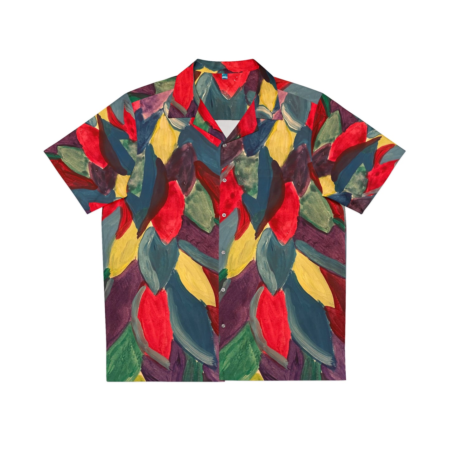 Colorful Watercolor Leaves Men's Hawaiian Shirt (AOP)