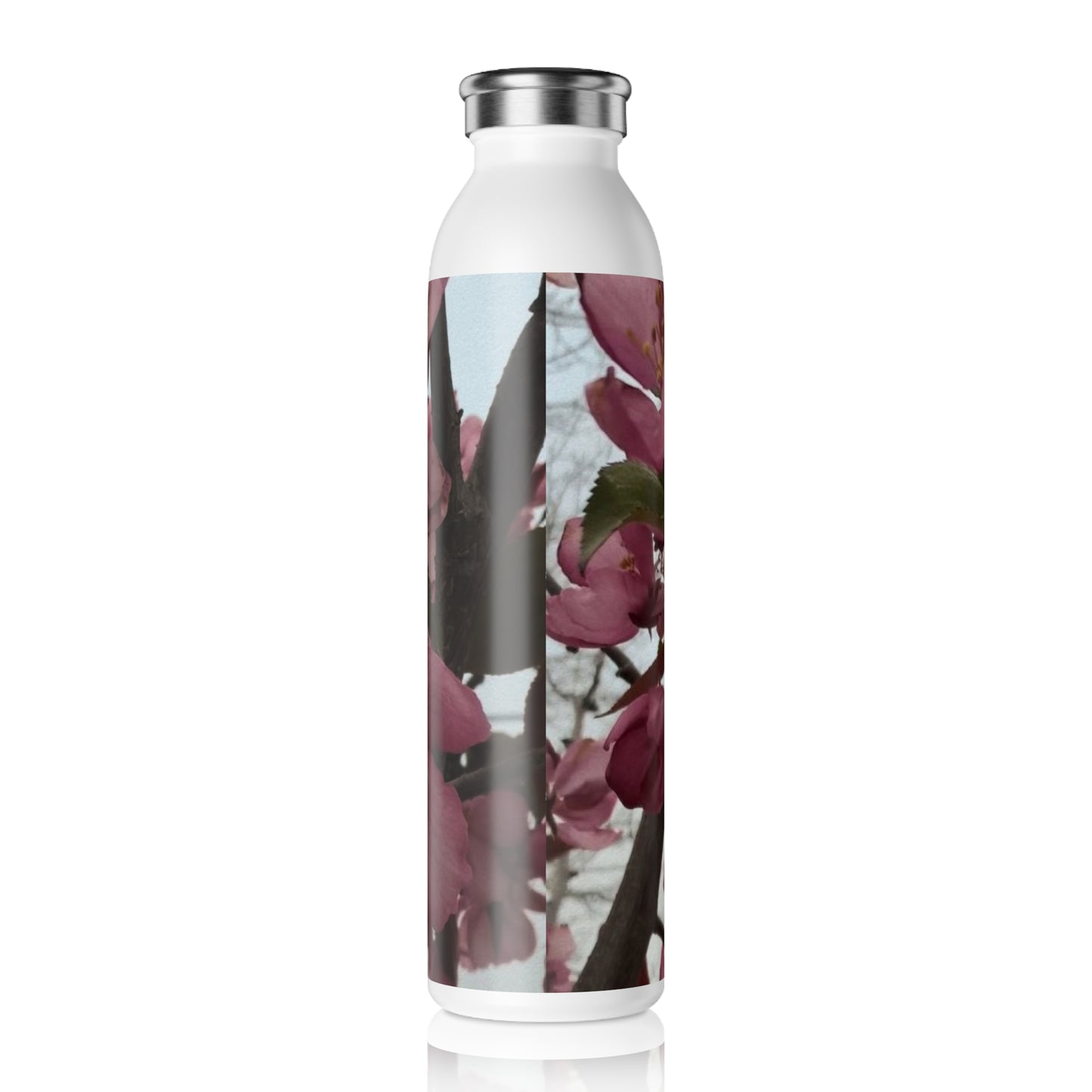 Montana Flowering Tree Slim Water Bottle, Stylish Hydration, Eco-Friendly Gift, Gym Accessory, Personalized Water Bottle, Nature-Inspired Drinkware