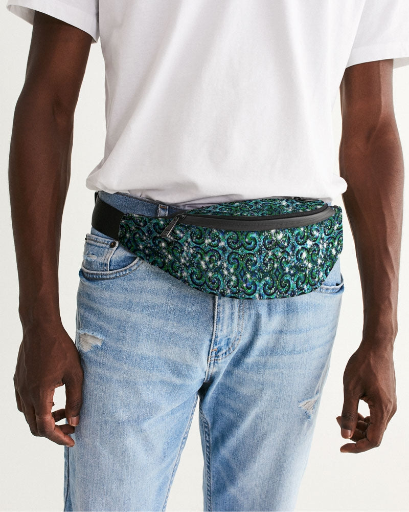 Blue Ice Sparkle Swirl Crossbody Sling Bag