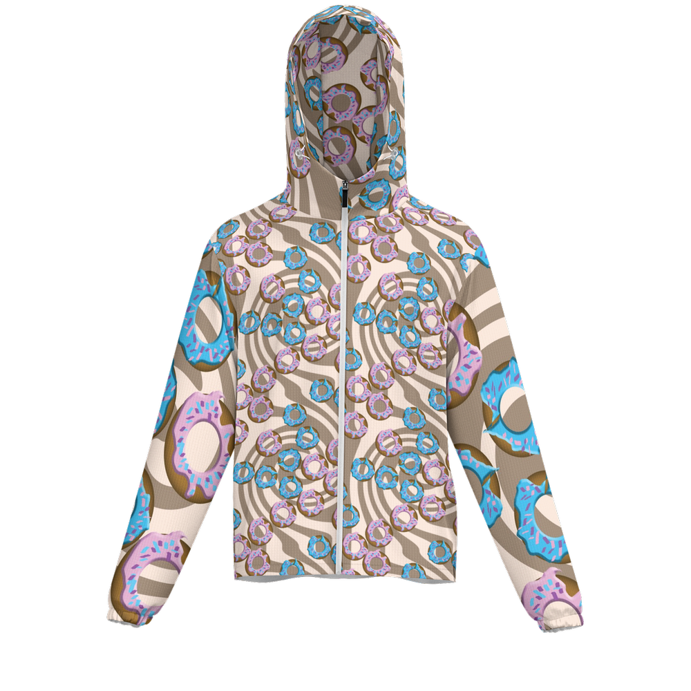 Donuts Unisex Lightweight Hooded Windbreaker- Water Resistant