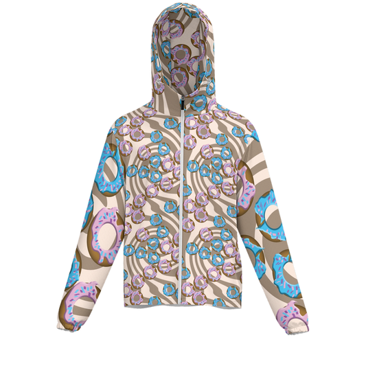 Donuts Unisex Lightweight Hooded Windbreaker- Water Resistant