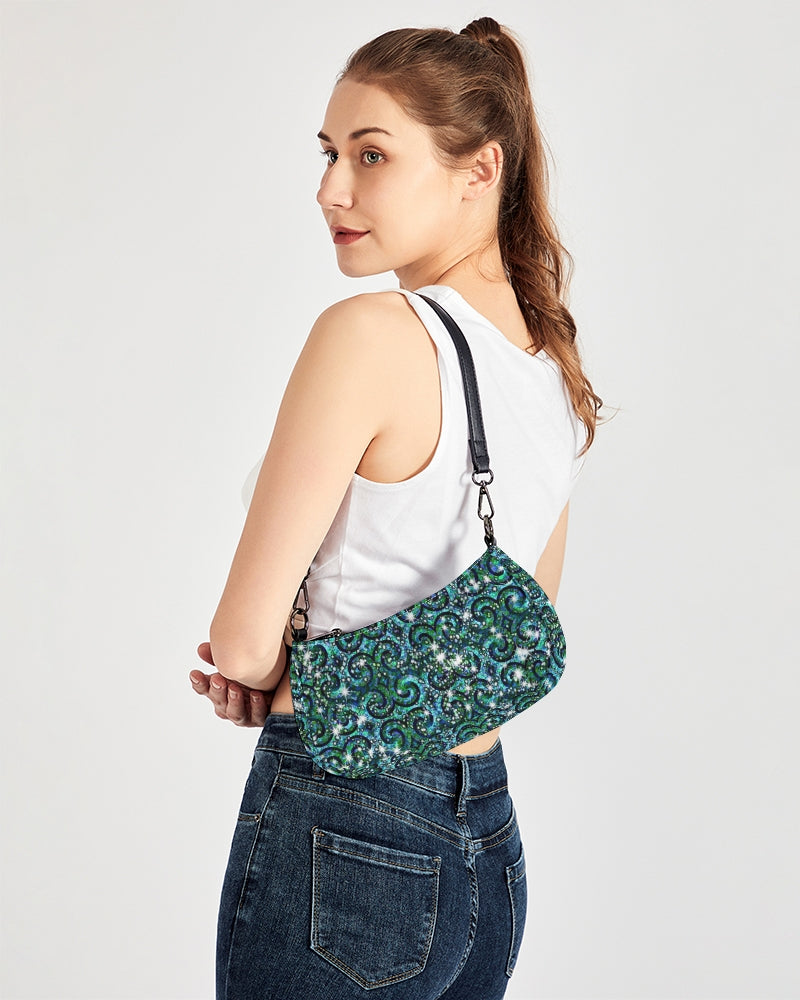 Blue Ice Sparkle Swirl Petite Canvas Pouch