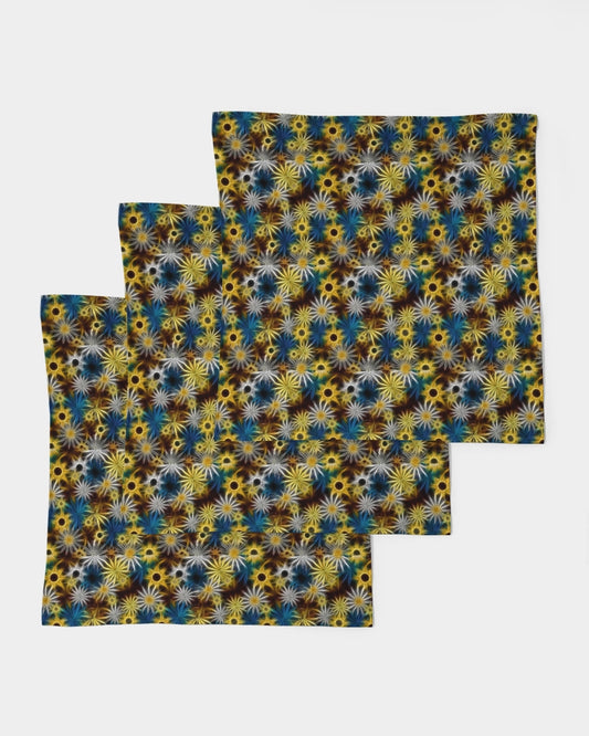Blue and Yellow Glowing Daisies Bandana Set