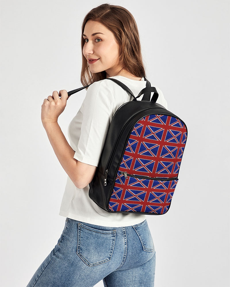 British Flag Pattern Classic Faux Leather Backpack