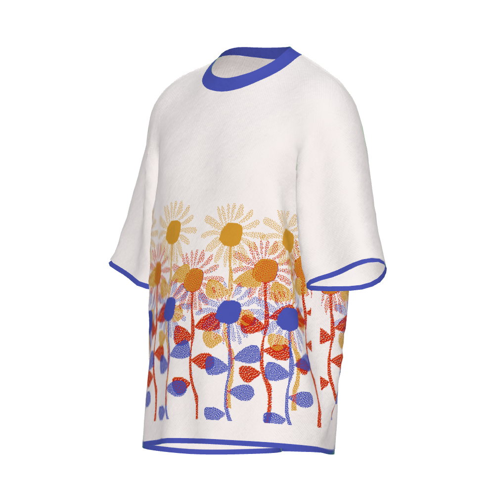 Sunflowers Crewneck Shortsleeve Sweater