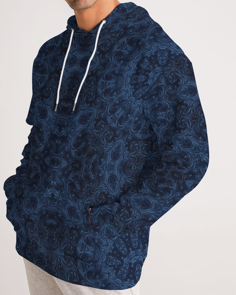 Blue Faux Velvet Kaleidoscope Men's All-Over Print Hoodie