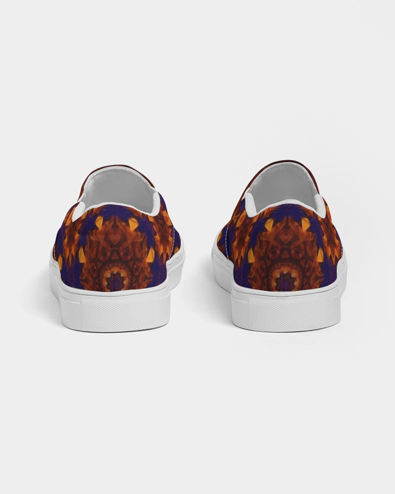Blue Orange Red Kaleidoscope Women's Slip-On Canvas Shoe
