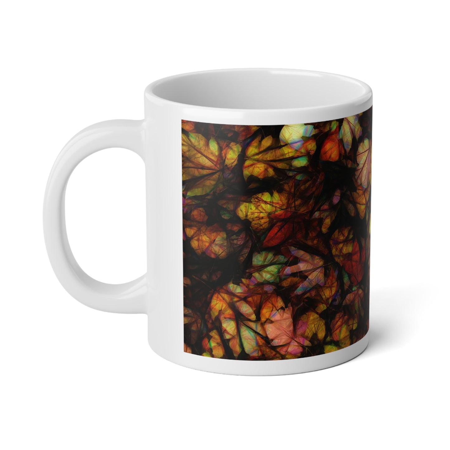 Late October Leaves Jumbo Mug - Perfect for Fall, Coffee Lover Gift, Cozy Home Decor, Thanksgiving, Hot Beverage Essentials, Unique Drinkware