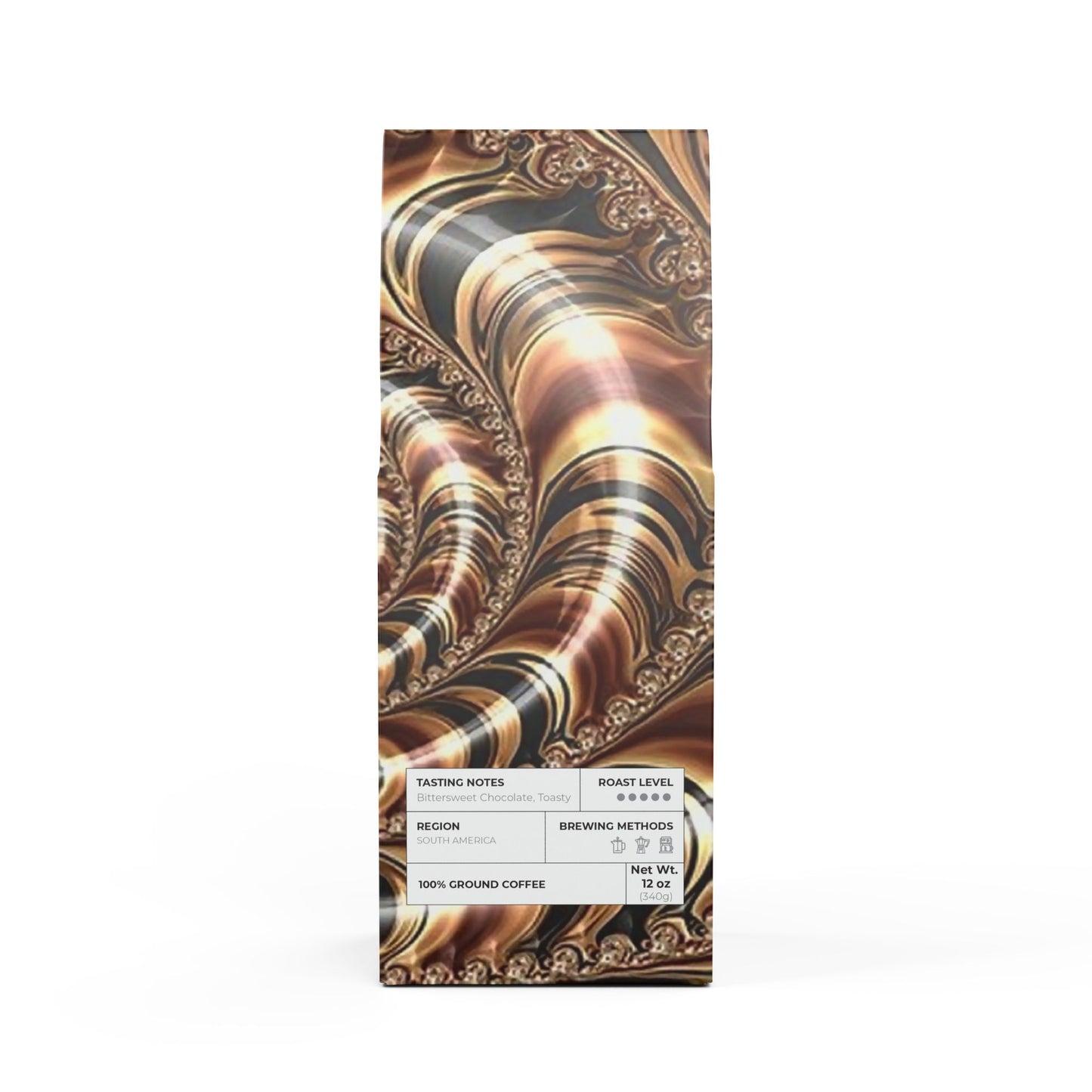 Swirls Fractal Party Favor Bitterroot Coffee Blend (Dark French Roast)
