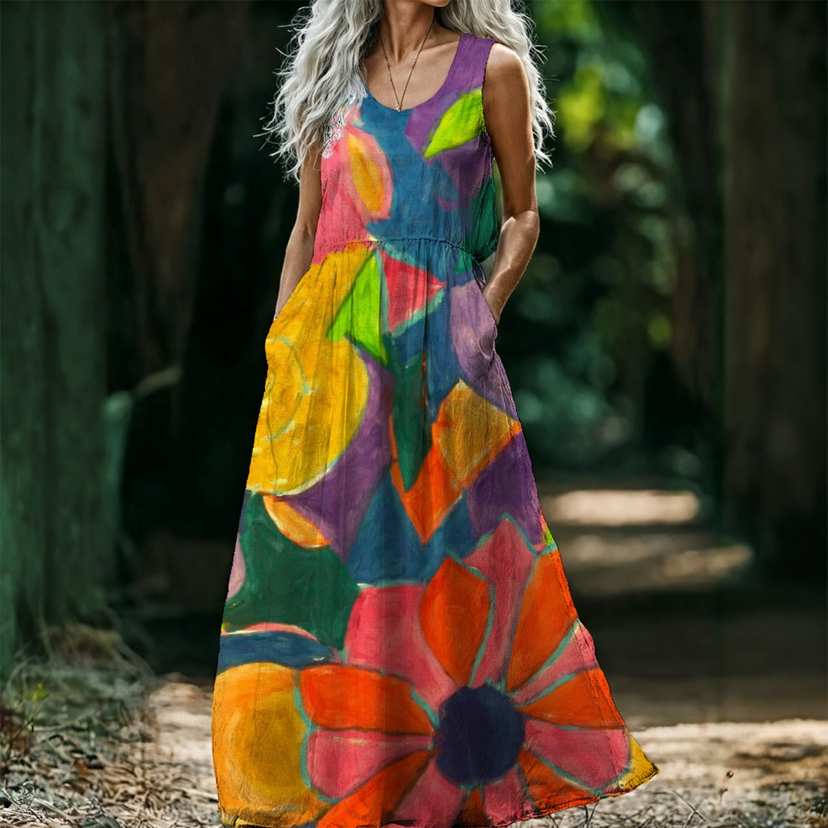 Afternoon Dreams Of Spring All-Over Print Women’s Sleeveless Maxi Dress
