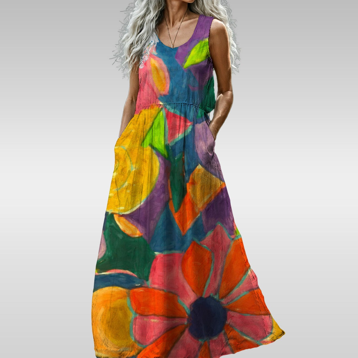 Afternoon Dreams Of Spring All-Over Print Women’s Sleeveless Maxi Dress