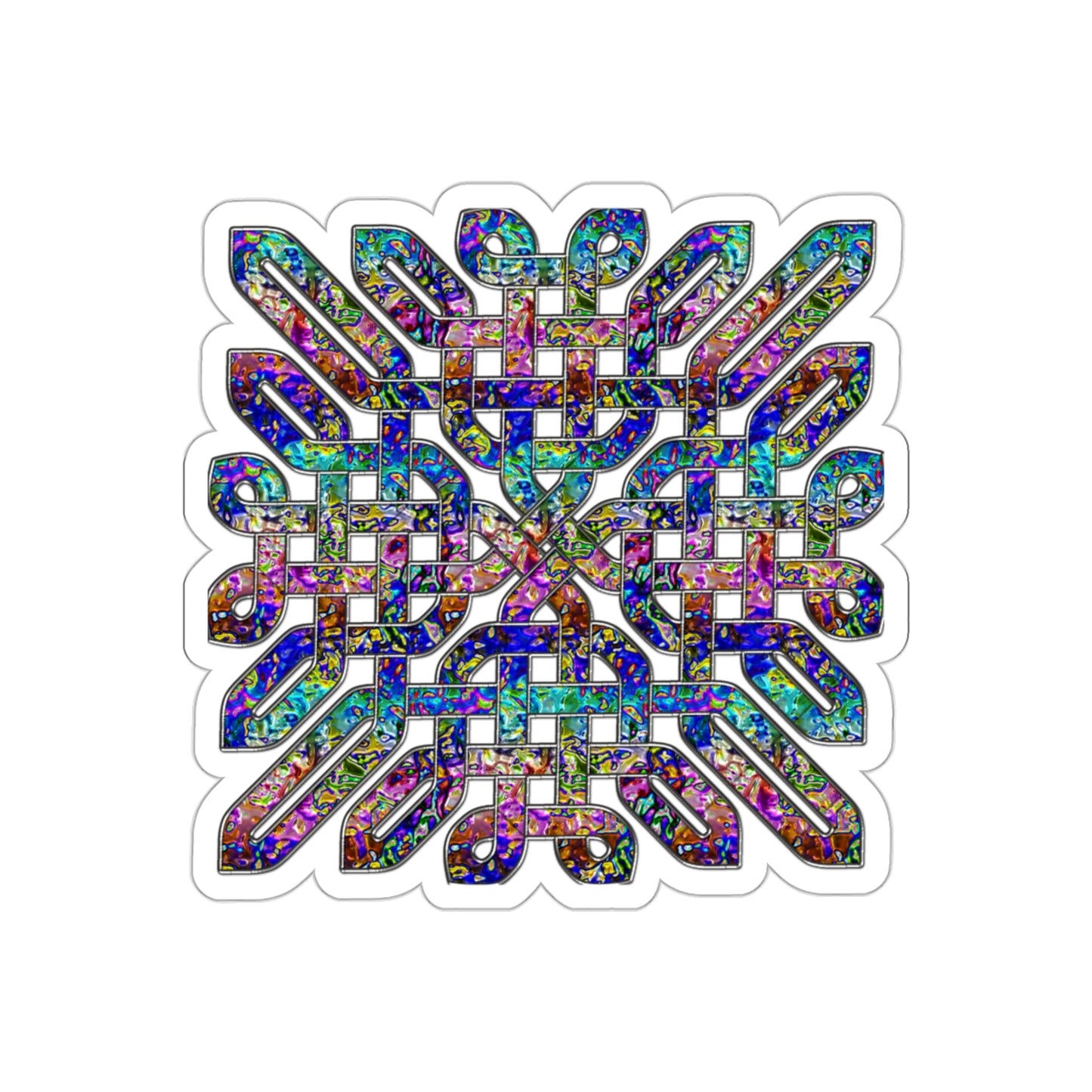 Dichroic Celtic Knot Kiss-Cut Stickers