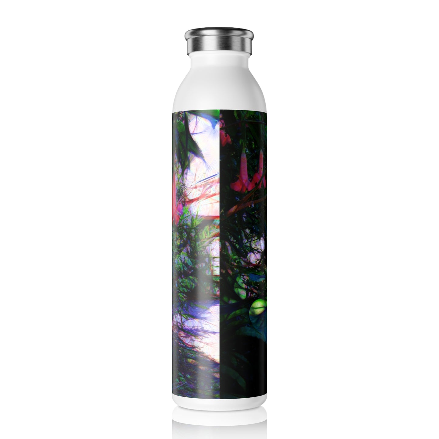 Slim Water Bottle — Botanical Trumpet Flowers Stainless Steel Bottle