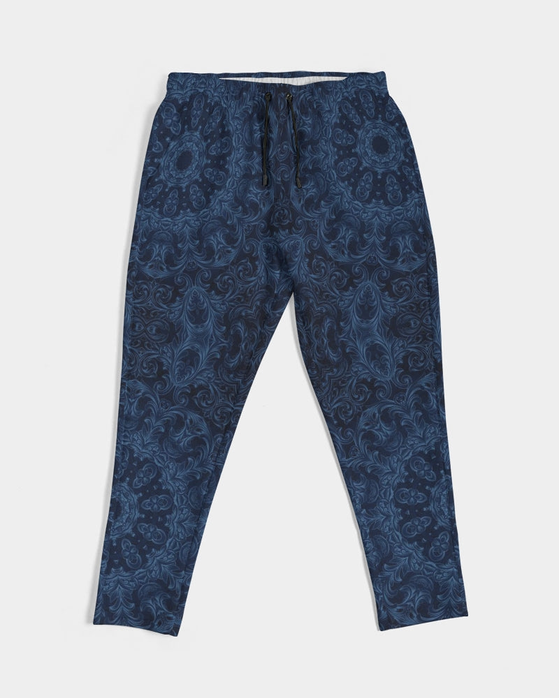 Blue Faux Velvet Kaleidoscope Men's All-Over Print Joggers