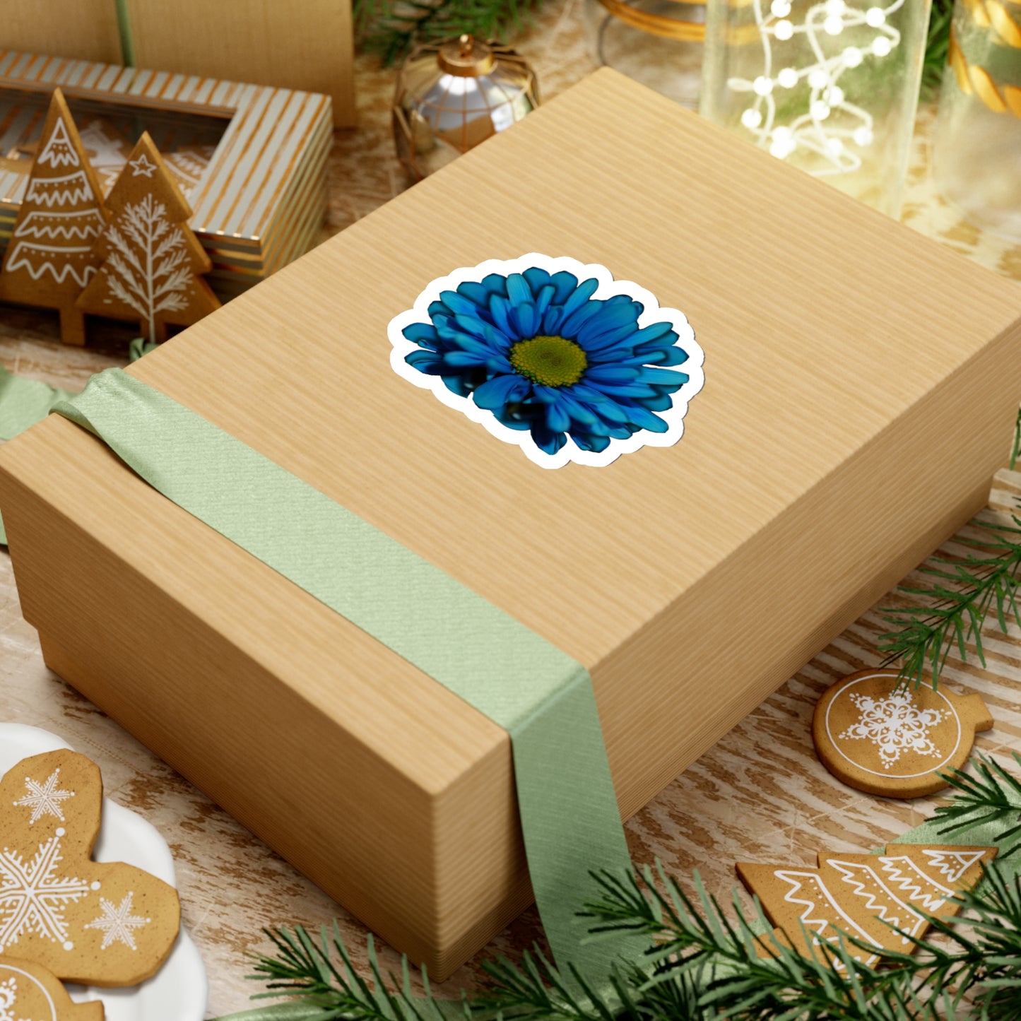 Blue Daisy Kiss-Cut Stickers